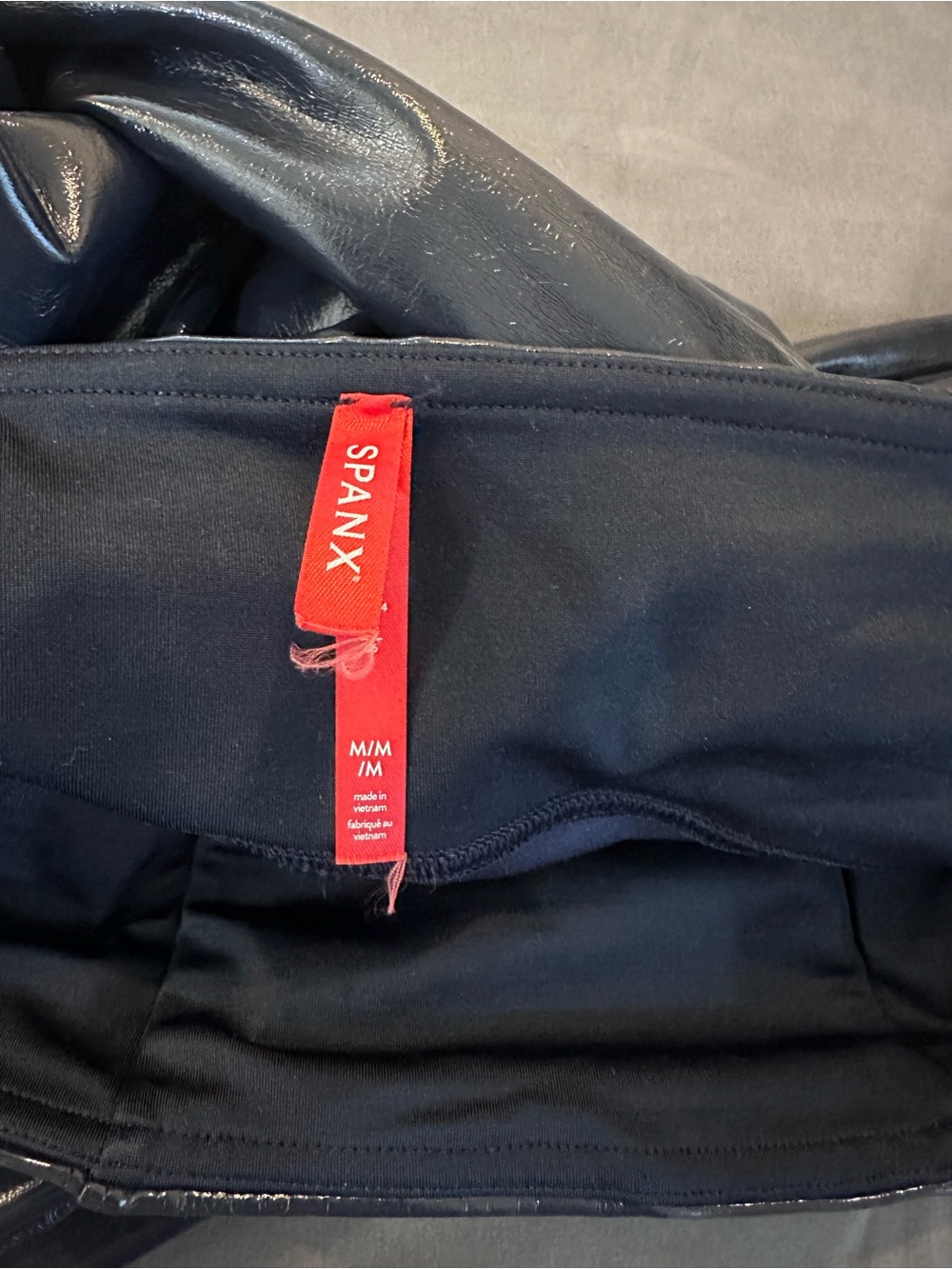SPANX High-Shine Faux Leather Leggings in Black - Picture 2 of 4